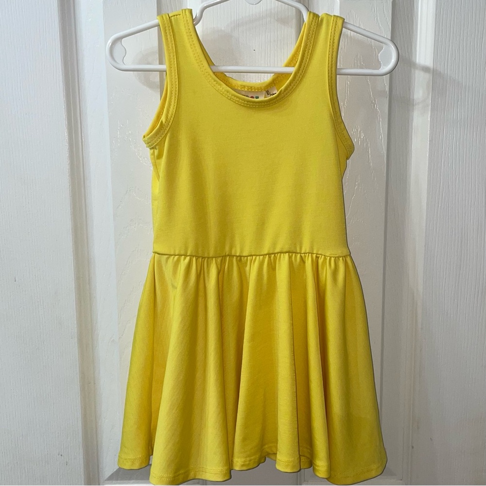 Dot Dot Smile Yellow Tank Twirl Dress 12-24M Solid Sunshine Sleeveless Boutique